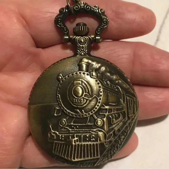 𝅺locomotive‎ Train Pocket Watch. New - Picture 3 of 7